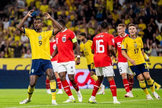 Alexander Isak of Sweden looks dejected