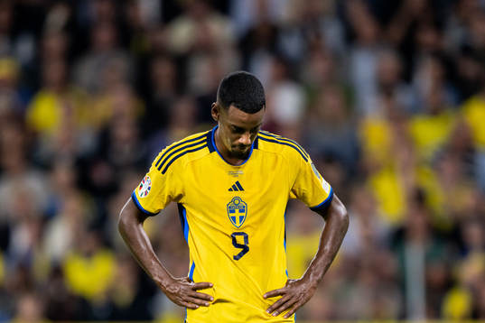 Alexander Isak of Sweden looks dejected