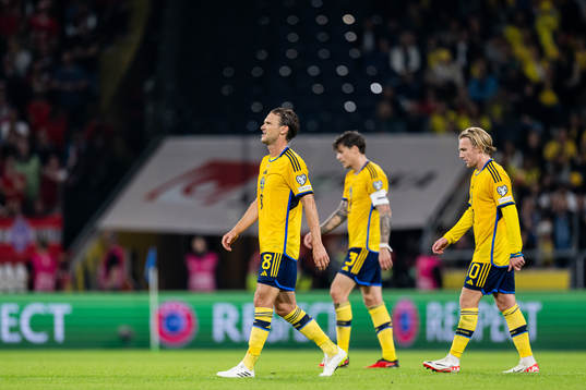 Albin Ekdal, Victor Nilsson Lindelöf and Emil Forsberg of