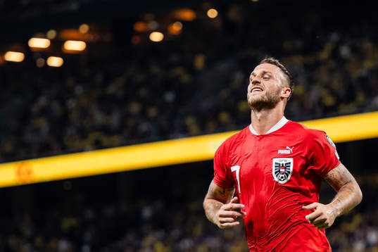 Marko Arnautovic of Austria celebrates