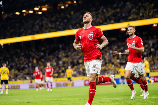 Marko Arnautovic of Austria celebrates