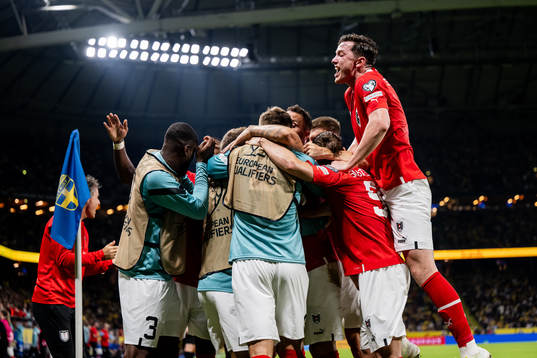 Marko Arnautovic of Austria celebrates