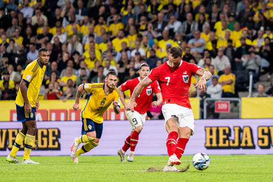 Marko Arnautovic of Austria scores the 0-3 goal