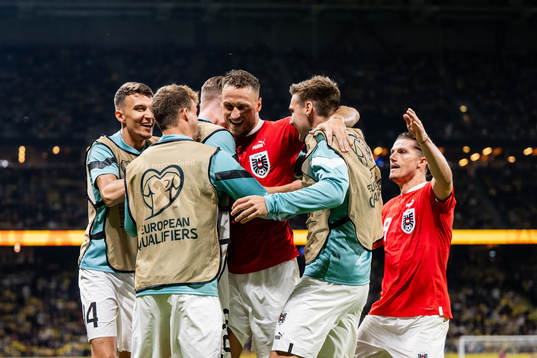 Marko Arnautovic of Austria celebrates