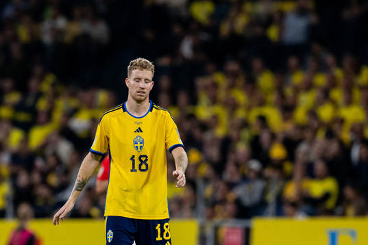 Samuel Gustafson of Sweden looks dejected