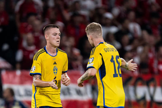 Emil Holm of Sweden celebrate
