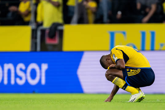 Isak Hien of Sweden looks dejected