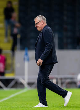 Head coach Janne Andersson of Sweden looks dejected