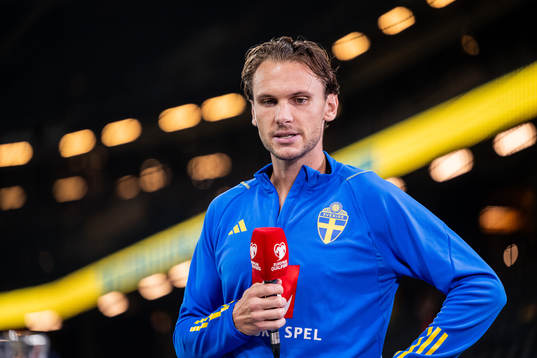 Albin Ekdal of Sweden in the Viaplay studio