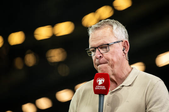 Head coach Janne Andersson of Sweden in the Viaplay studio