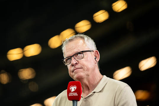 Head coach Janne Andersson of Sweden in the Viaplay studio