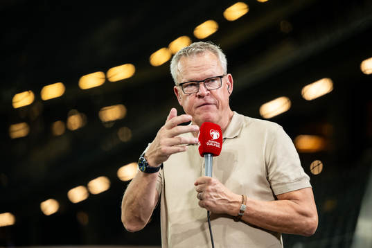 Head coach Janne Andersson of Sweden in the Viaplay studio