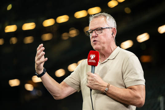 Head coach Janne Andersson of Sweden in the Viaplay studio