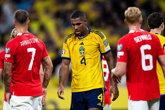 Isak Hien of Sweden looks dejected