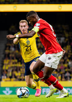 Dejan Kulusevski of Sweden and David Alaba of Austria