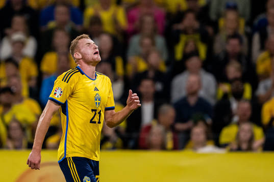 Dejan Kulusevski of Sweden looks dejected