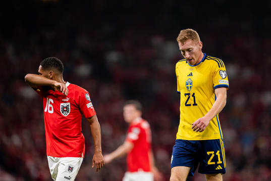 Dejan Kulusevski of Sweden looks dejected