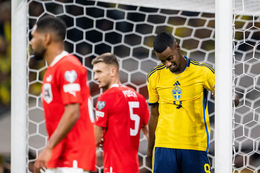 Alexander Isak of Sweden looks dejected