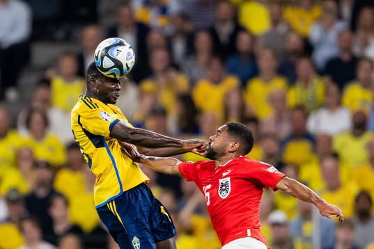 Ken Sema of Sweden and Phillipp Mwene of Austria