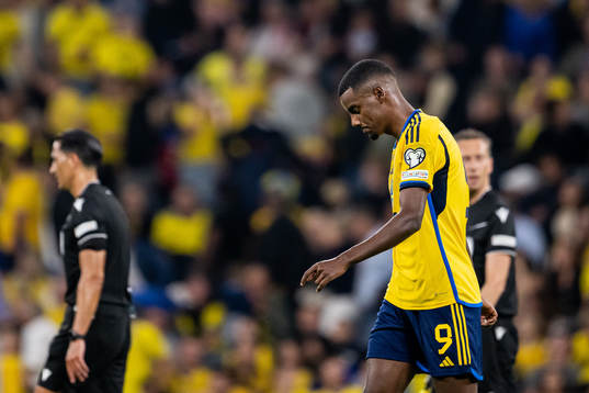 Alexander Isak of Sweden looks dejected