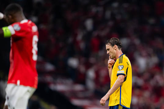 Albin Ekdal of Sweden looks dejected