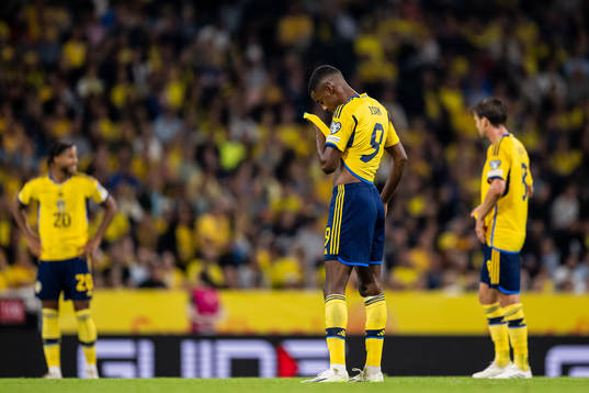 Alexander Isak of Sweden looks dejected