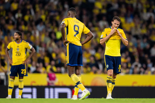 Albin Ekdal of Sweden looks dejected