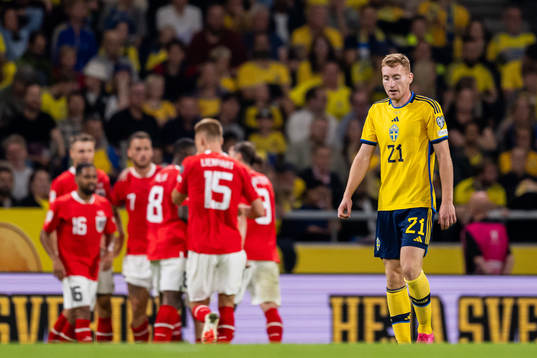 Dejan Kulusevski of Sweden looks dejected
