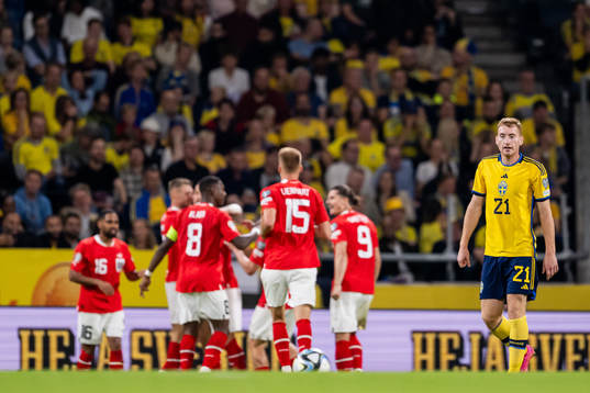 Dejan Kulusevski of Sweden looks dejected