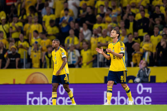 Albin Ekdal of Sweden looks dejected
