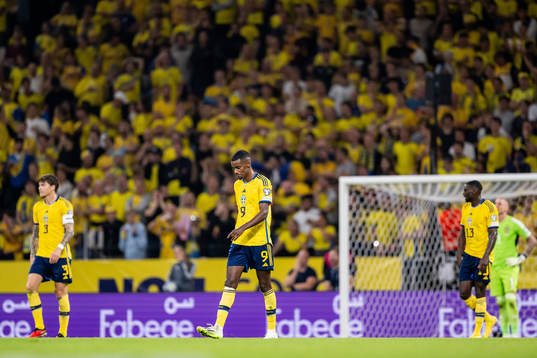 Alexander Isak of Sweden looks dejected
