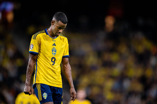 Alexander Isak of Sweden looks dejected