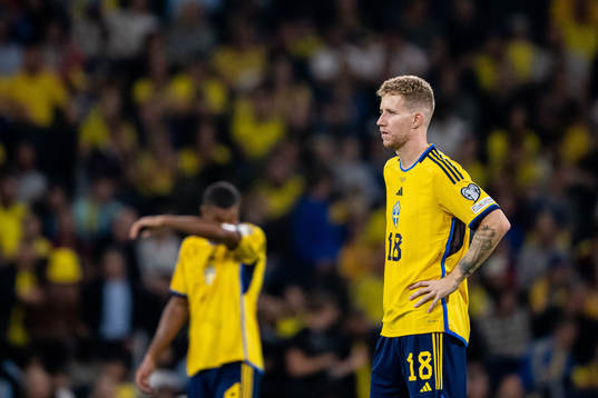 Samuel Gustafson of Sweden looks dejected