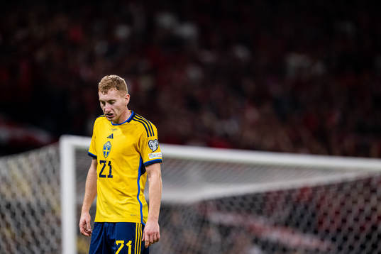 Dejan Kulusevski of Sweden looks dejected