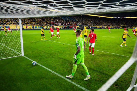 Goalkeeper Robin Olsen of Sweden looks dejected