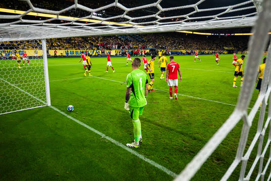 Goalkeeper Robin Olsen of Sweden looks dejected