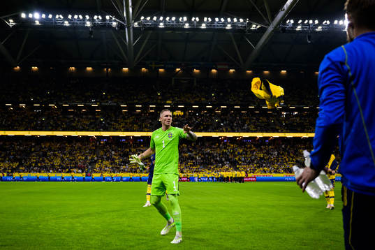 Goalkeeper Robin Olsen of Sweden