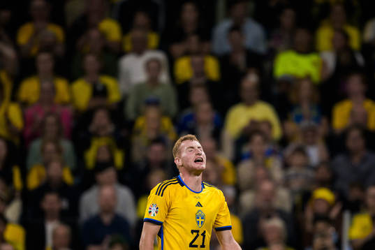 Dejan Kulusevski of Sweden looks dejected