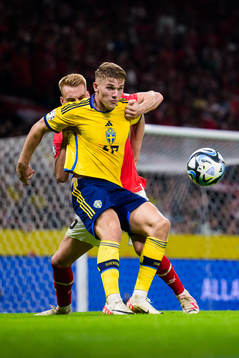 Philipp Lienhart of Austria and Viktor Gyökeres of Sweden