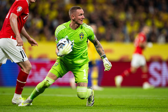 goalkeeper Robin Olsen of Sweden