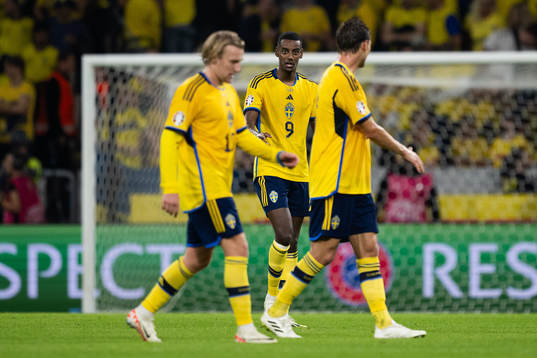 Emil Forsberg, Alexander Isak and Albin Ekdal of Sweden