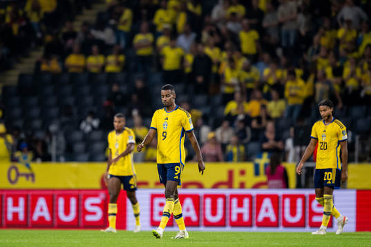 Alexander Isak of Sweden looks dejected