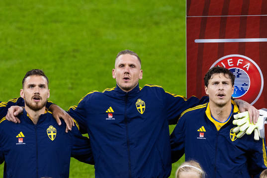 Linus Wahlqvist Egnell, goalkeeper Robin Olsen and Victor