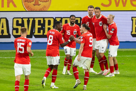 Marko Arnautovic of Austria celebrates