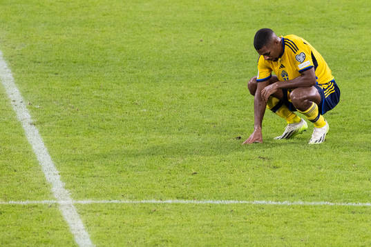 Isak Hien of Sweden looks dejected