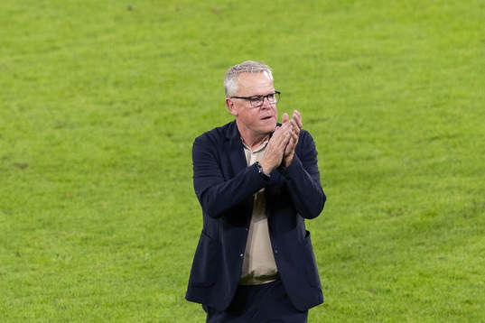 Head coach Janne Andersson of Sweden looks dejected