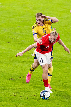 Dejan Kulusevski and Xaver Schlager of Austria