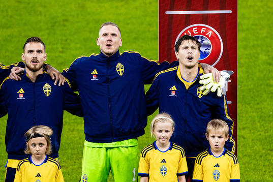 Linus Wahlqvist Egnell, goalkeeper Robin Olsen and Victor
