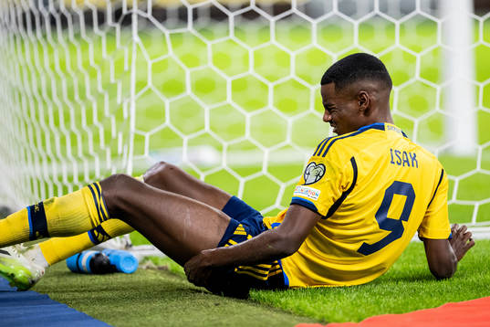 Alexander Isak of Sweden in pain