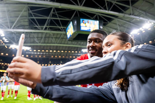 David Alaba of Austria takes a selfie